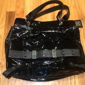 Charles David Black Patent Leather Bag